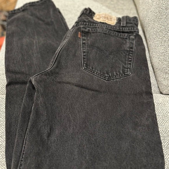 VINTAGE MENS 90’s LEVIS 545 LOOSE FIT MARBLED BLACK ZIP FLY JEANS SZ 32x38 - Picture 1 of 8